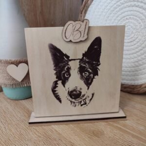 Cuadro de madera con foto de mascota