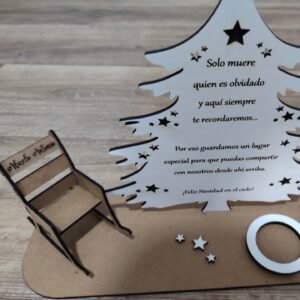 Porta velas mecedora con árbol de navidad personalizado