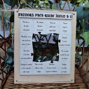 Porta fotos con dedicatorias puzzle