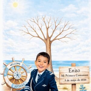 Lienzo árbol de huellas personalizado