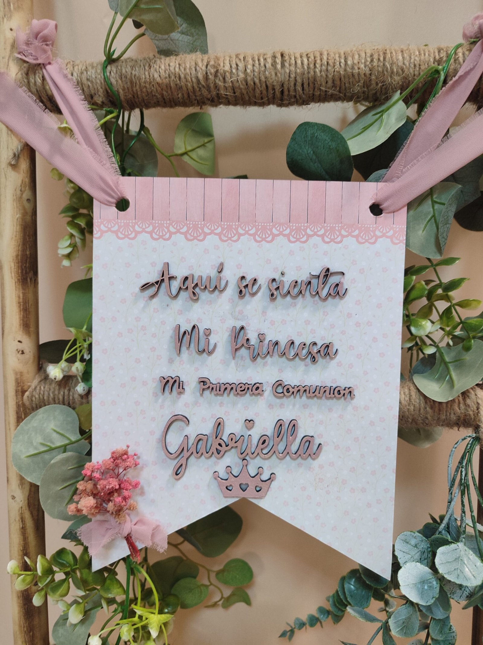 Placa para silla personalizada